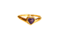 Bague 50 Bague cœur en or jaune 18 carats et scapolite 58 Facettes 3692