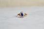 55 Marguerite - Bague en or rose, doublet grenat-verre et diamants 58 Facettes 3655