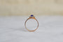 55 Marguerite - Bague en or rose, doublet grenat-verre et diamants 58 Facettes 3655