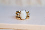 51 Bague opale cabochon en or jaune 58 Facettes 3763