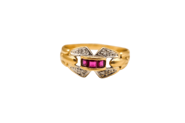 Bague 51 Bague Art déco rubis et diamants 58 Facettes 3849