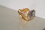 Bague 60 Bague Art nouveau en or jaune 18 carats et verre rose 58 Facettes 3780