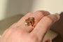 Bague 60 Bague Art nouveau en or jaune 18 carats et verre rose 58 Facettes 3780