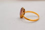 59 Bague améthyste taille navette en or jaune 18 carats 58 Facettes 3868