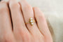 53 Bague navette en or jaune et perles de culture 58 Facettes 3904