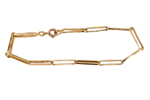 Bracelet maille trombone en or jaune