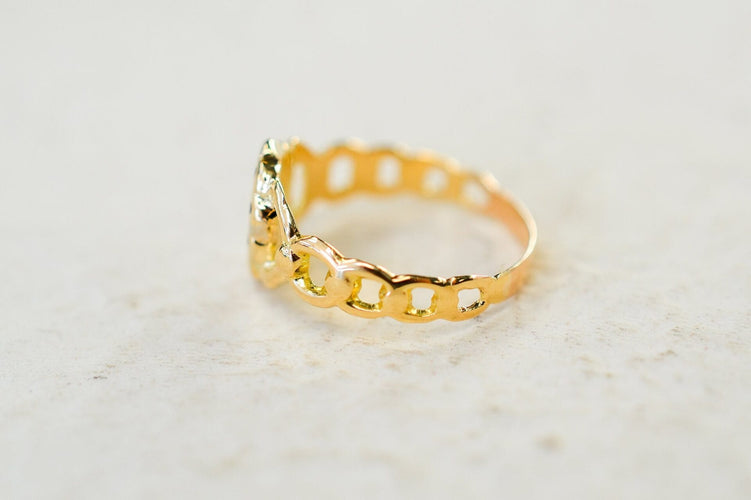 48 Bague de sentiment Croix latine en or jaune et émail 58 Facettes 3912
