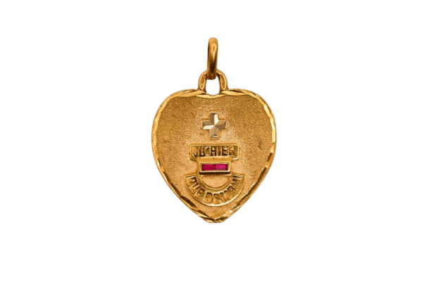 Pendentif AUGIS - Médaille cœur en or jaune 18 carats et rubis 58 Facettes 3969