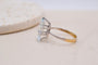 54 Bague en or blanc et jaune avec aigue-marine 58 Facettes 3987