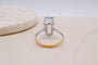 54 Bague en or blanc et jaune avec aigue-marine 58 Facettes 3987