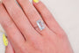 54 Bague en or blanc et jaune avec aigue-marine 58 Facettes 3987