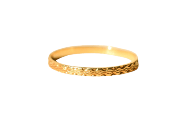 Bague 52 Alliance stylisée en or jaune 58 Facettes Ref 3967
