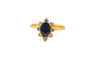Bague 53 Bague marguerite en or jaune 18 carats, saphir et diamants 58 Facettes 3985