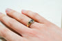 54 Bague navette en or jaune, or blanc, saphirs et diamants 58 Facettes Ref4018