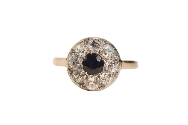 Bague 51 Bague fleur en or blanc, saphir et diamants 58 Facettes 4031