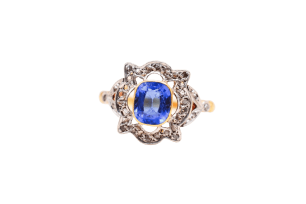Bague 54 Bague doublet grenat et diamants polylobée 58 Facettes 4067
