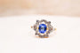 54 Bague polylobée en or jaune et blanc, doublet grenat et diamants 58 Facettes 4067