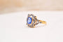 54 Bague polylobée en or jaune et blanc, doublet grenat et diamants 58 Facettes 4067