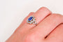 54 Bague polylobée en or jaune et blanc, doublet grenat et diamants 58 Facettes 4067