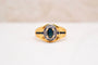 50 Bague chevalière en or jaune, saphirs et diamants 58 Facettes 4041