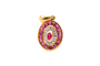 Pendentif Pendentif ovale en or jaune et rubis synthétiques 58 Facettes 4091