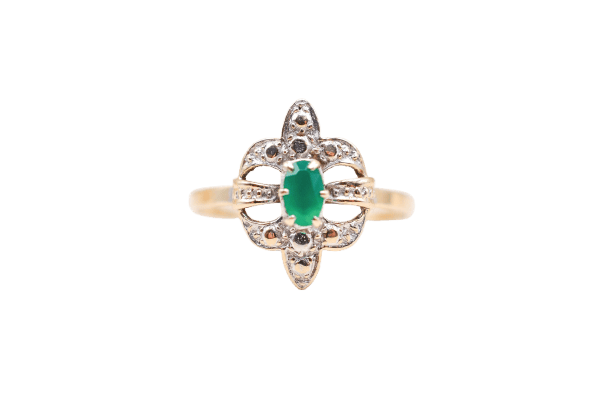 Bague fleur de lys Calcédoine
