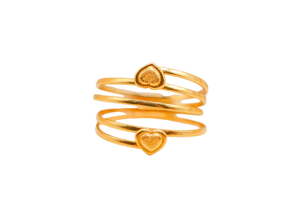 Bague 52 Bague multi-anneaux cœur en or jaune 18 carats 58 Facettes 4123