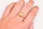 Bague 55 Bague Tank en or jaune et blanc 18 carats ornée d’un oxyde 58 Facettes 4086