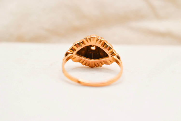 Bague 55 Bague Tank en or jaune et blanc 18 carats ornée d’un oxyde 58 Facettes 4086