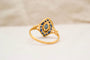 54 Bague navette en or jaune et blanc 18 carats, saphir et diamants 58 Facettes 4125