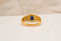 53 Bague jonc ciselé en or jaune et saphir 58 Facettes 4090