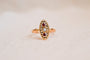 49 Bague navette en or jaune, perle et rubis de synthèse 58 Facettes Ref3113