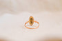 49 Bague navette en or jaune, perle et rubis de synthèse 58 Facettes Ref3113