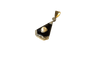 Pendentif poire en or jaune, platine, onyx, perle et diamants