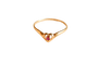 Bague 51 Bague en or jaune 18 carats avec rubis et cœur ajouré 58 Facettes 3691