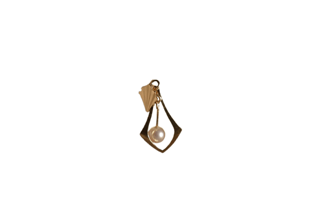 Pendentif Art déco en or jaune 18 carats et perle