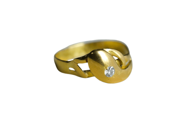 Bague 55 Bague serpent en or jaune et diamant 58 Facettes Ref 2072