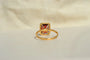 54 Bague grenat taille émeraude en or jaune 58 Facettes 4104