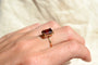 54 Bague grenat taille émeraude en or jaune 58 Facettes 4104