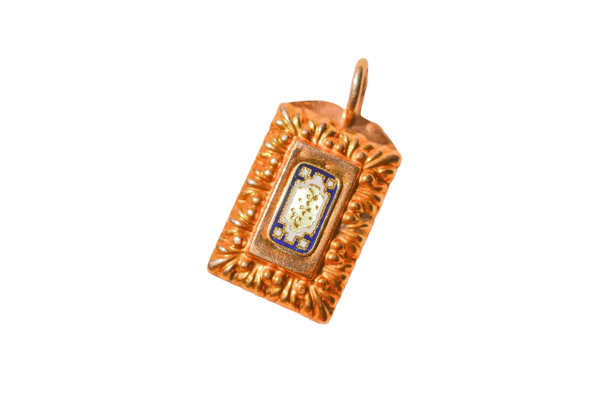 Pendentif Napoléon III - Pendentif fermoir en or jaune 18 carats et émail 58 Facettes 4161