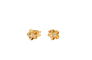 Boucles d'oreilles florales en or jaune 18 carats et diamants