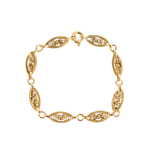 Bracelet à mailles filigranes torsadées en or jaune 18 carats 58 Facettes BRfiligraneT