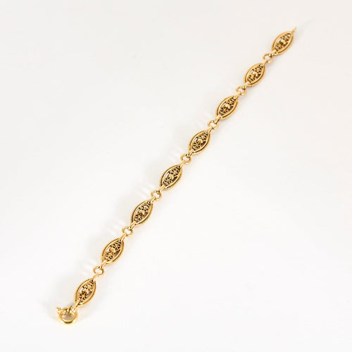 Bracelet à mailles filigranes torsadées en or jaune 18 carats 58 Facettes BRfiligraneT