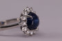 54 Bague halo en or blanc avec saphir de Ceylan et diamants 58 Facettes ME-SAPH-01