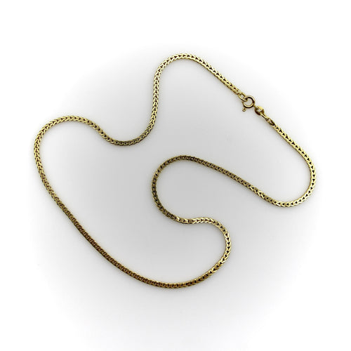 Collier Collier chaîne maille blé carrée en or jaune 14K 58 Facettes 11178