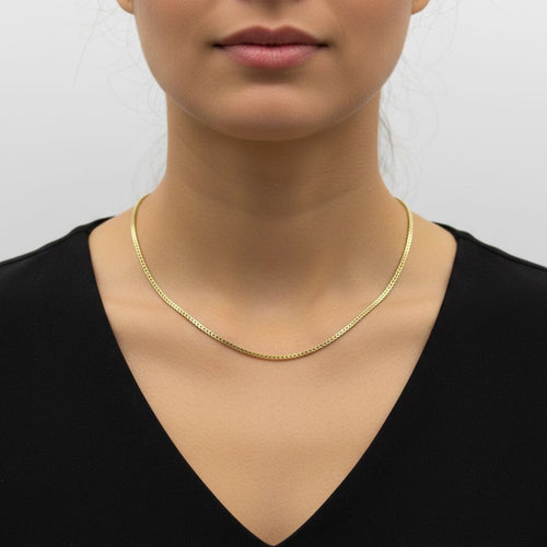 Collier Collier chaîne maille blé carrée en or jaune 14K 58 Facettes 11178