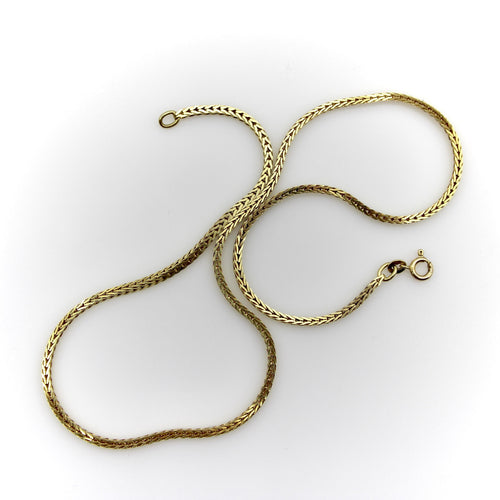 Collier Collier chaîne maille blé carrée en or jaune 14K 58 Facettes 11178