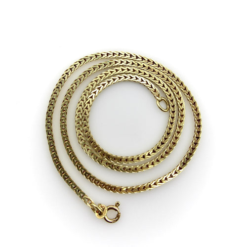 Collier Collier chaîne maille blé carrée en or jaune 14K 58 Facettes 11178