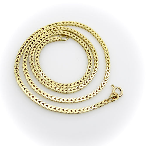 Collier Collier chaîne maille blé carrée en or jaune 14K 58 Facettes 11178