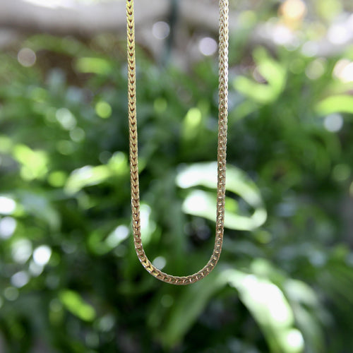Collier Collier chaîne maille blé carrée en or jaune 14K 58 Facettes 11178